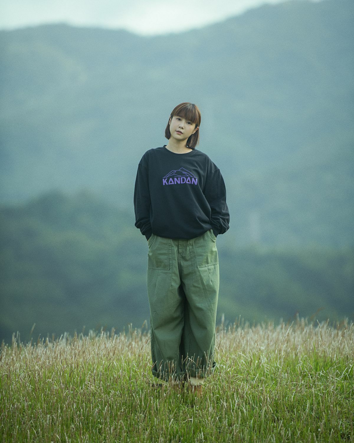 KID ® KANDAN系列 山脈長T 黑