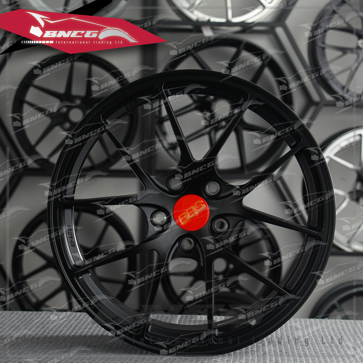 單片式 萬噸鍛造工藝輪圈 BBS RI-A026 紅標 消光黑套色工藝 品牌訂製鋁圈 改裝 高強度 輕量化 客製化 輪框