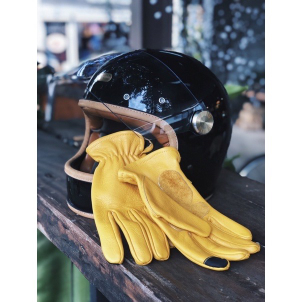 復古騎士手套 車縫真牛皮手套