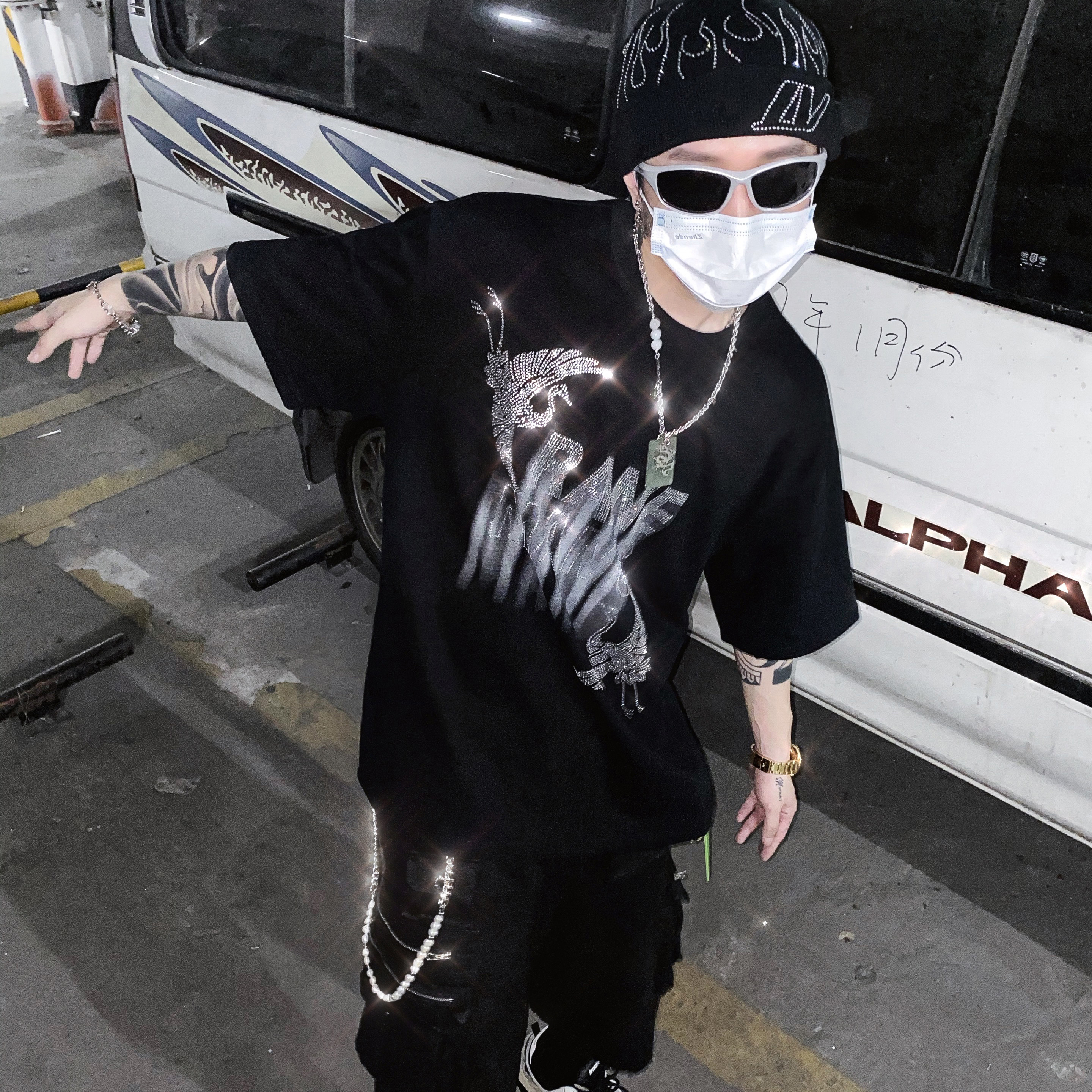 【 MAMC |  水鑽仙鶴短TEE 】