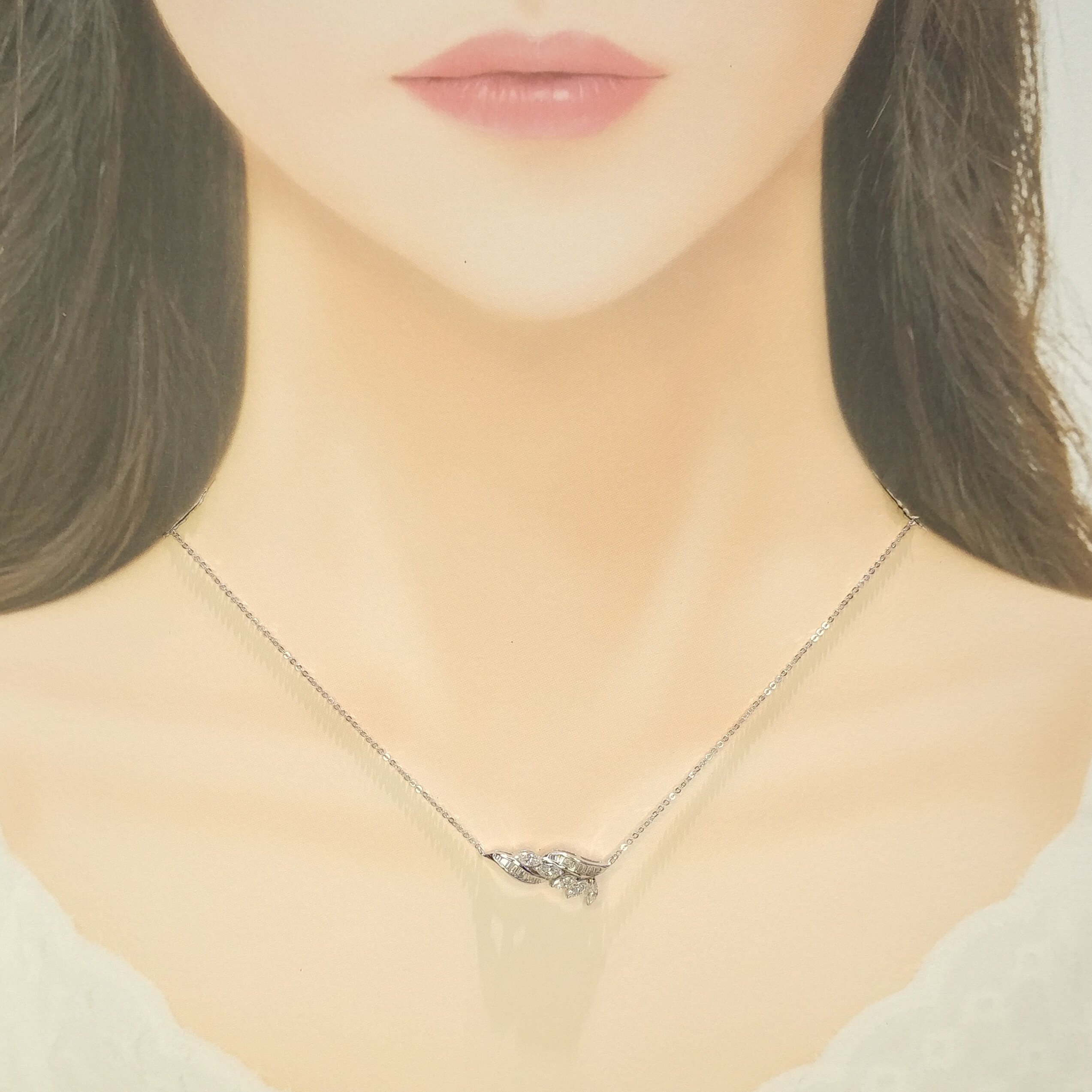 18K White Gold 0.68ct Diamond Necklace