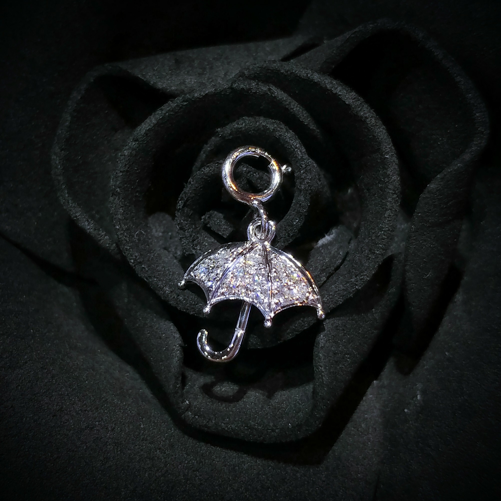 18K White Gold 0.127ct Diamond Charm