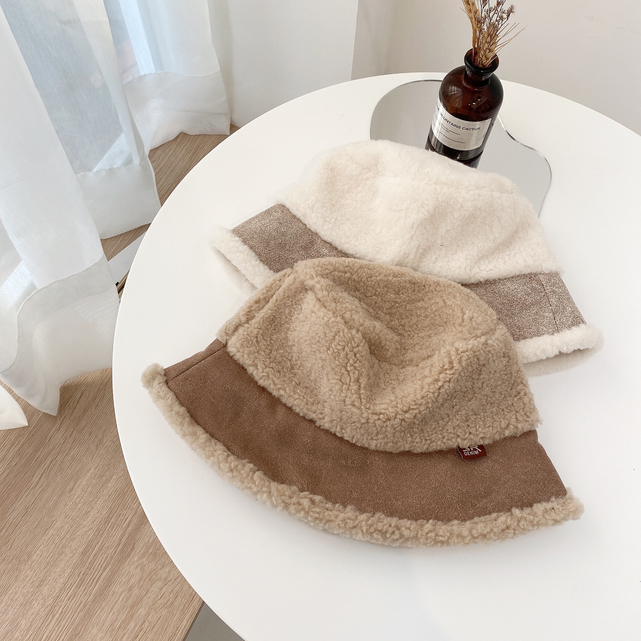 小標QQ羊羔毛漁夫帽/二色