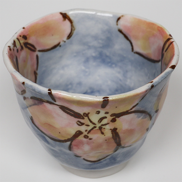 【美濃燒】粉紅花 茶杯