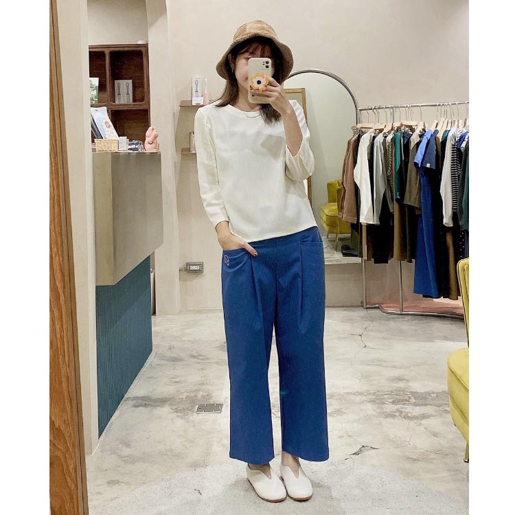 森活日好深摺工作寬褲-海鷗