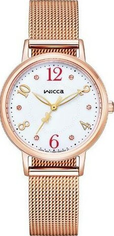 萬年鐘錶 - Citizen - Wicca   玫瑰金太陽能米蘭錶帶女錶  KP5-166-15  錶徑30.2MM