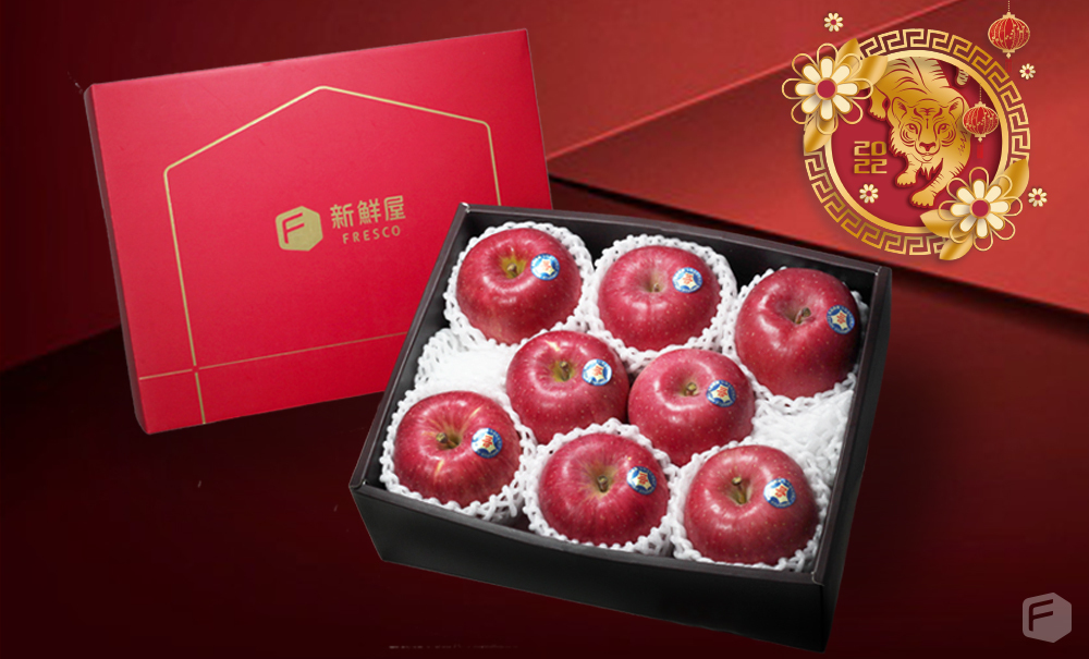 套袋富士是日本具代表性的蘋果之一，紅艷亮麗的外皮非常適合過年送禮