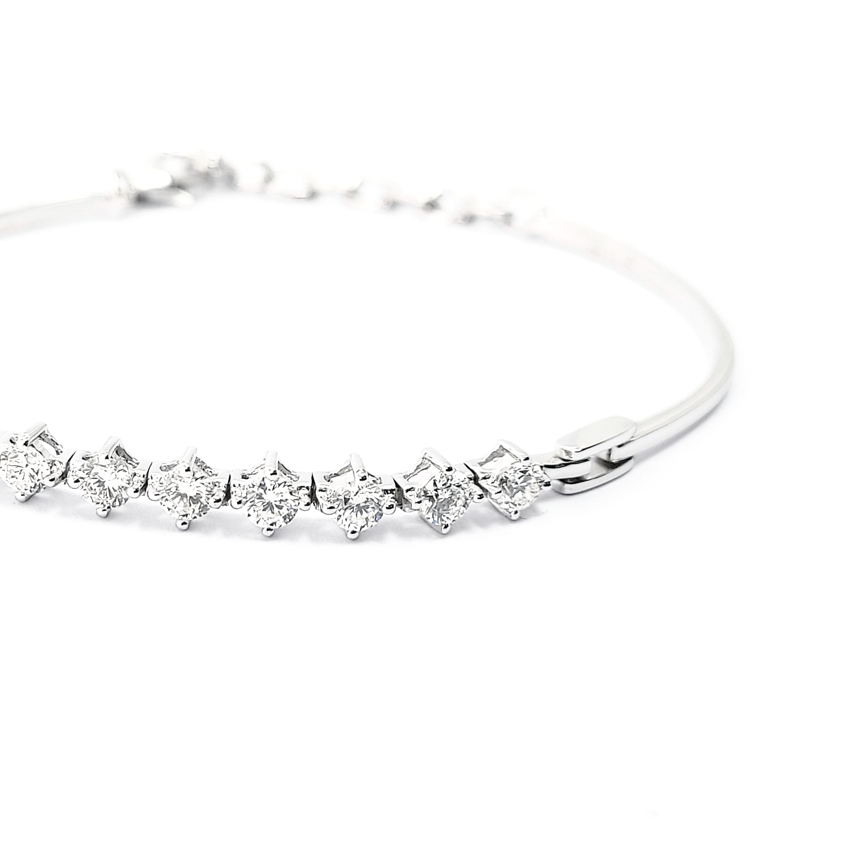 18K白金天然鑽石鏈鈪