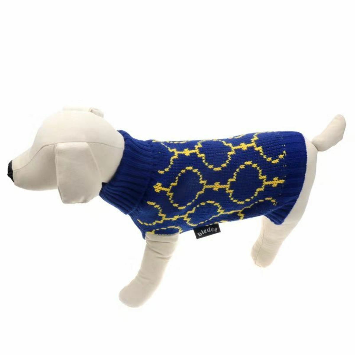 Petime - #18 狗狗聖誕圖案保暖毛衣 #藍&黃色- [3尺寸]