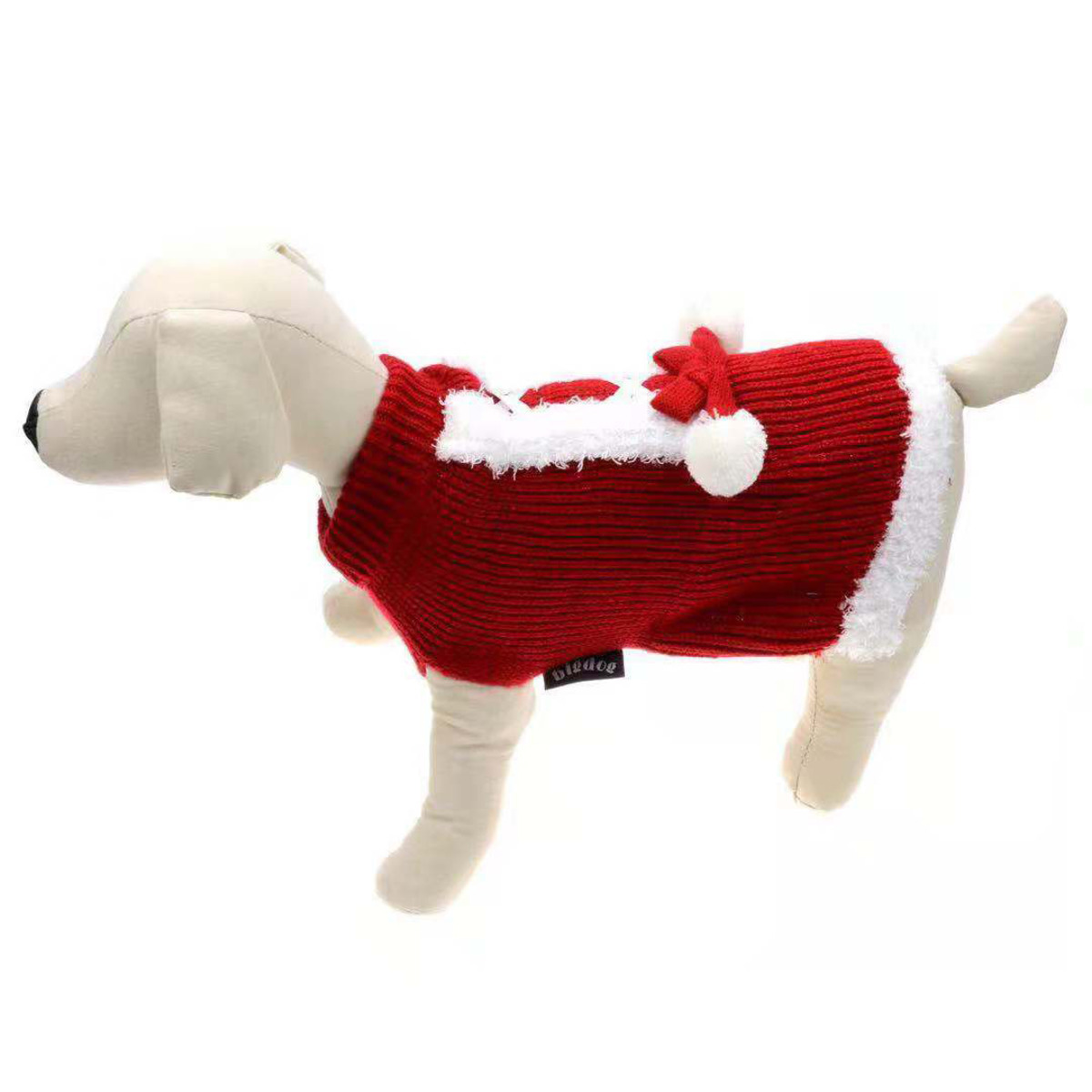 Petime - #49 狗狗聖誕保暖毛衣 #紅色＆白色波波球 - [3 尺寸]