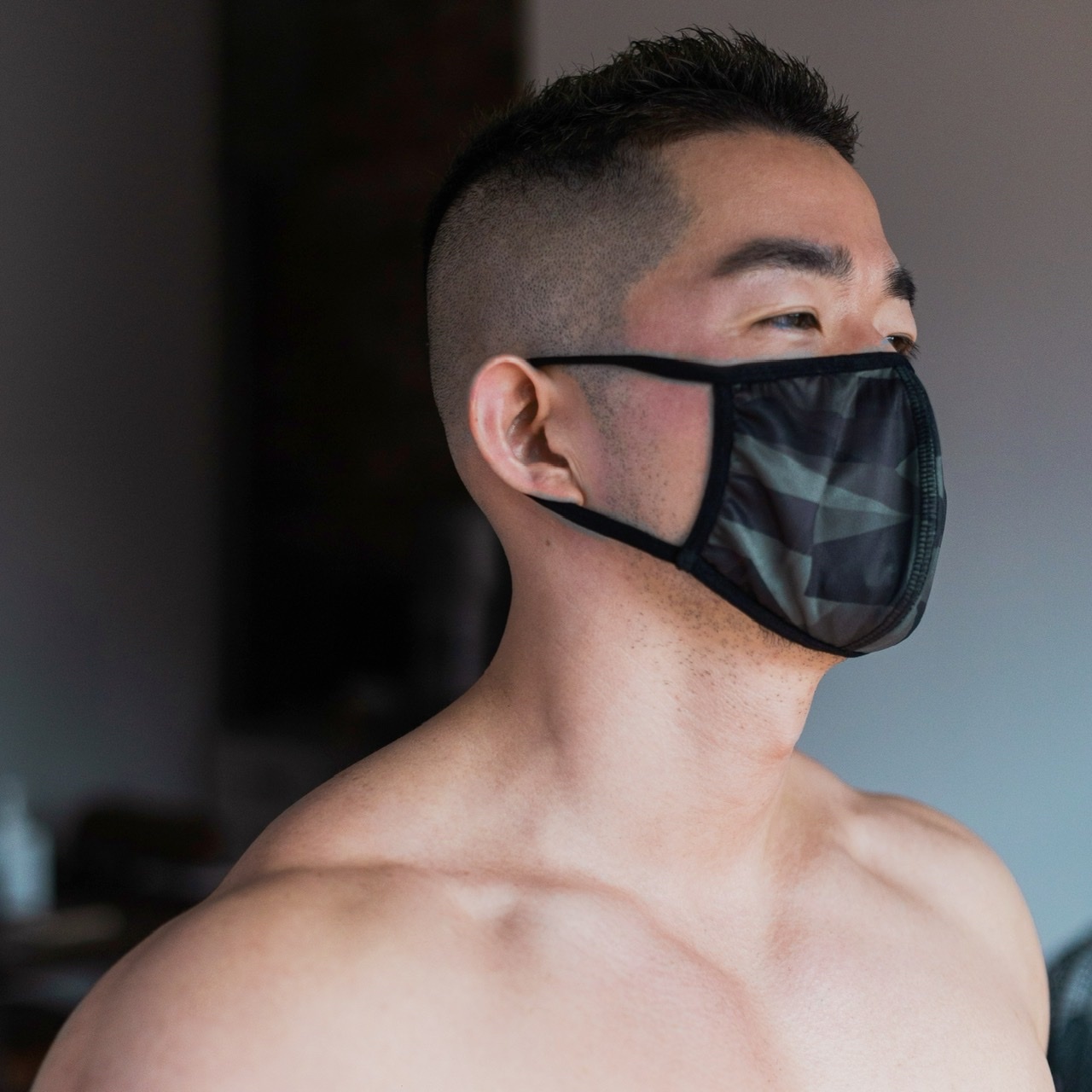 納米光觸媒塗層 迷彩運動面罩 運動迷彩綠