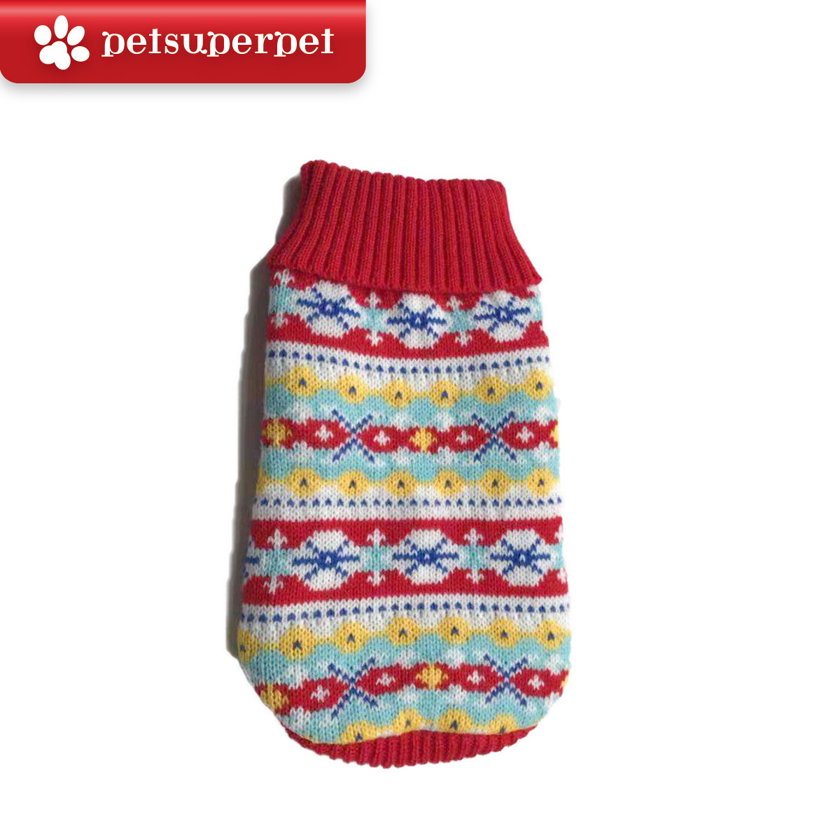 Petime - #89 狗狗聖誕圖案保暖毛衣 #紅色＆多色圖案 [3尺寸]