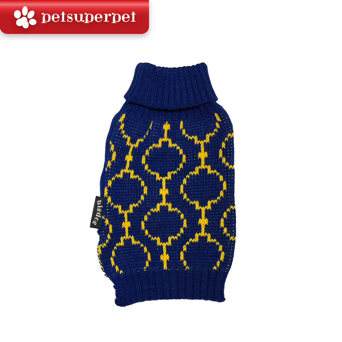 Petime - #18 狗狗聖誕圖案保暖毛衣 #藍&黃色- [3尺寸]