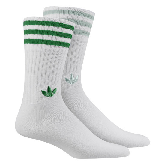 ADIDAS ORIGINALS SOLID CREW SOCKS 三葉草 綠白 長襪 CE5713