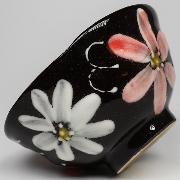 黑釉二色花 飯碗