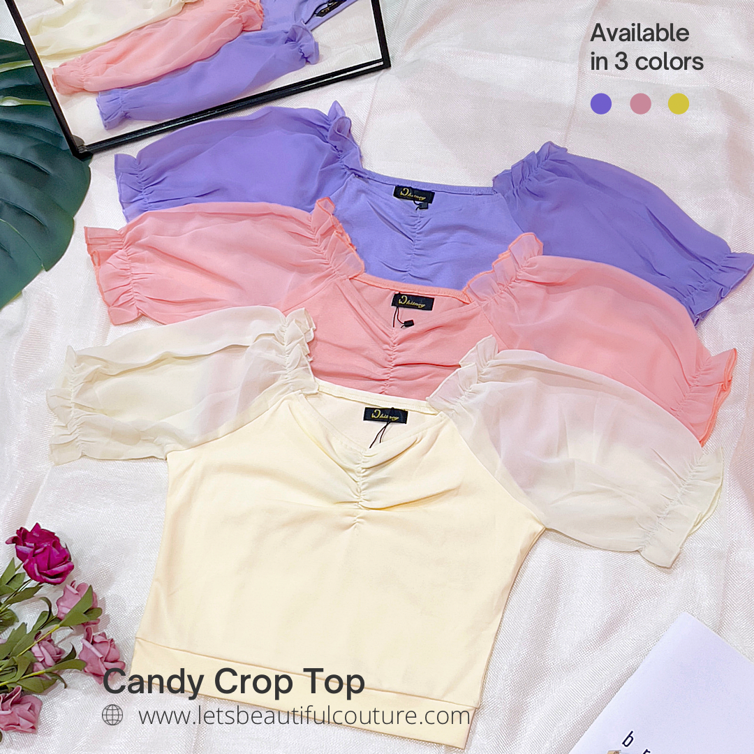 W98152 - Candy Puff Sleeve Crop Top