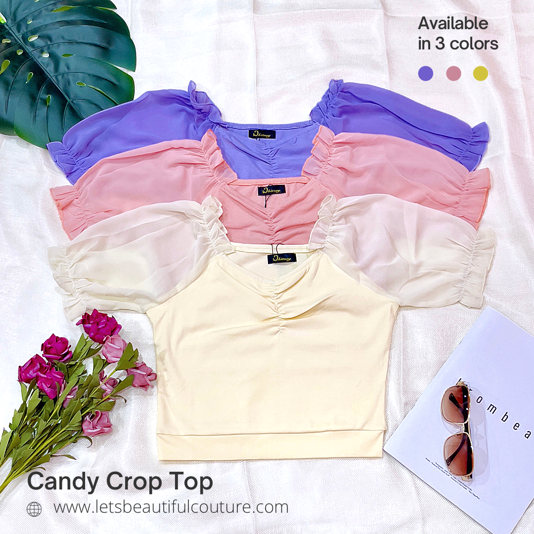 W98152 - Candy Puff Sleeve Crop Top