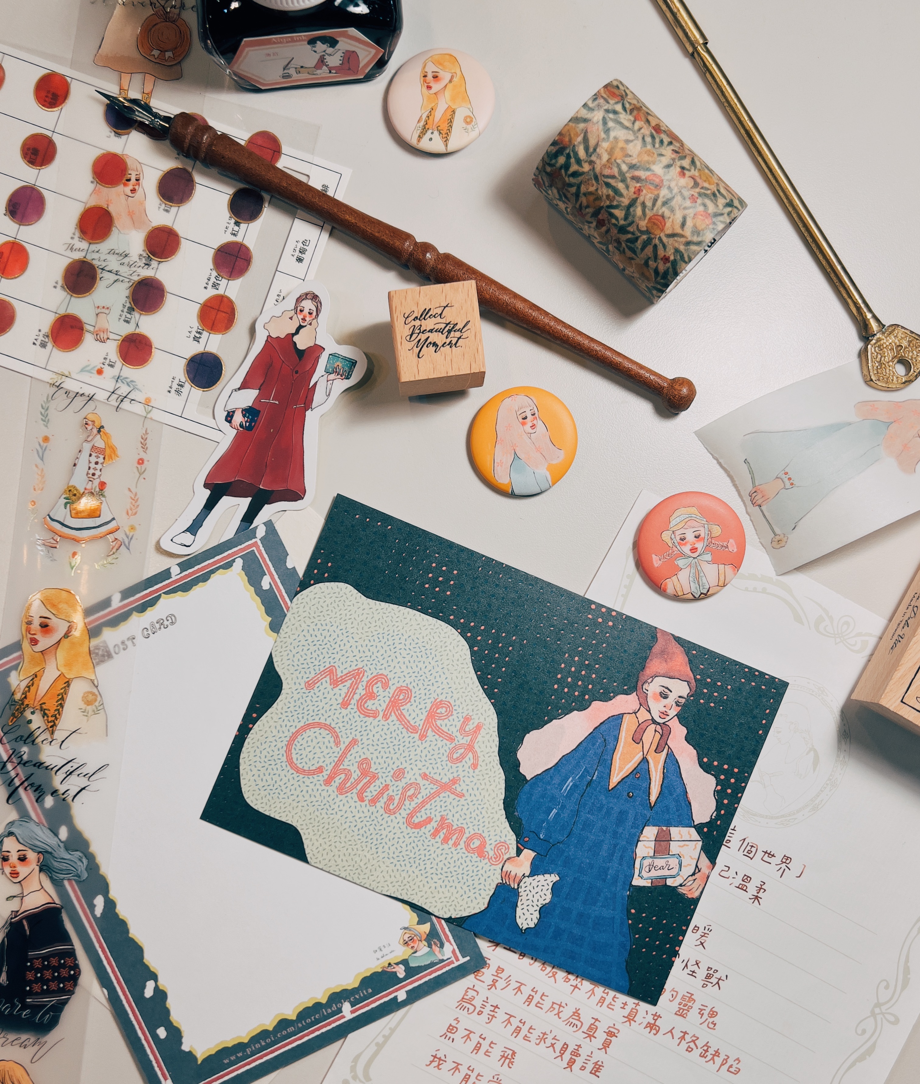 聖誕禮物女孩明信片｜甜蜜生活