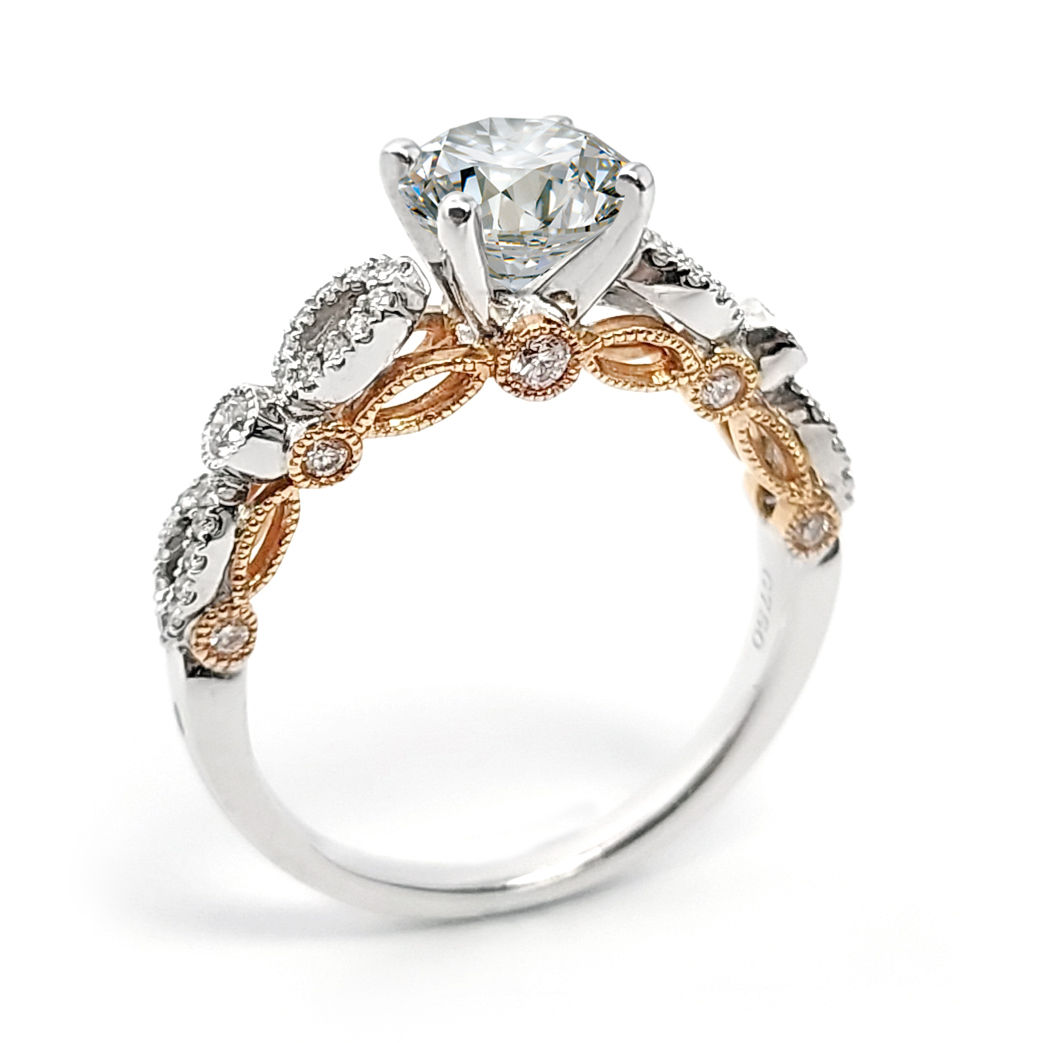 18K白金/玫瑰金天然鑽石戒指托 (RS22HA1362A)