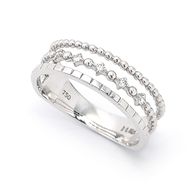 18k白金天然鑽石戒指