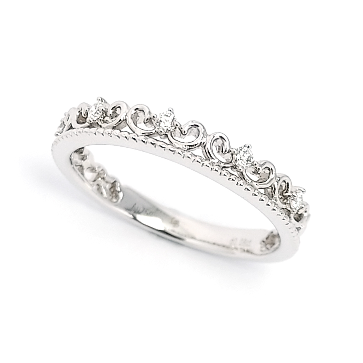 18K白金天然鑽石戒指