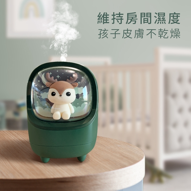  動物森林可愛麋鹿加濕器水氧機-DH0026-gn（綠色）