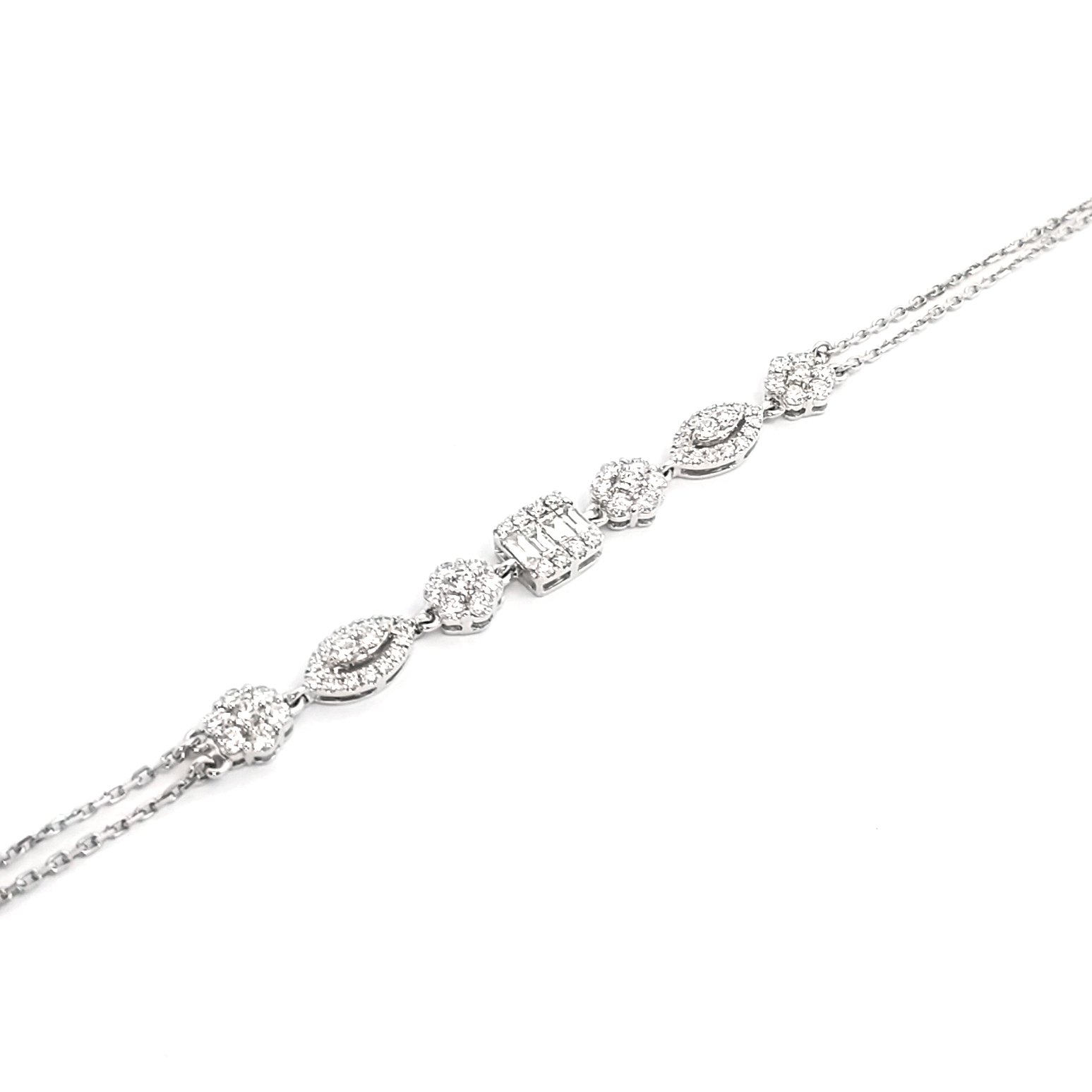 18K白金天然鑽石手鏈