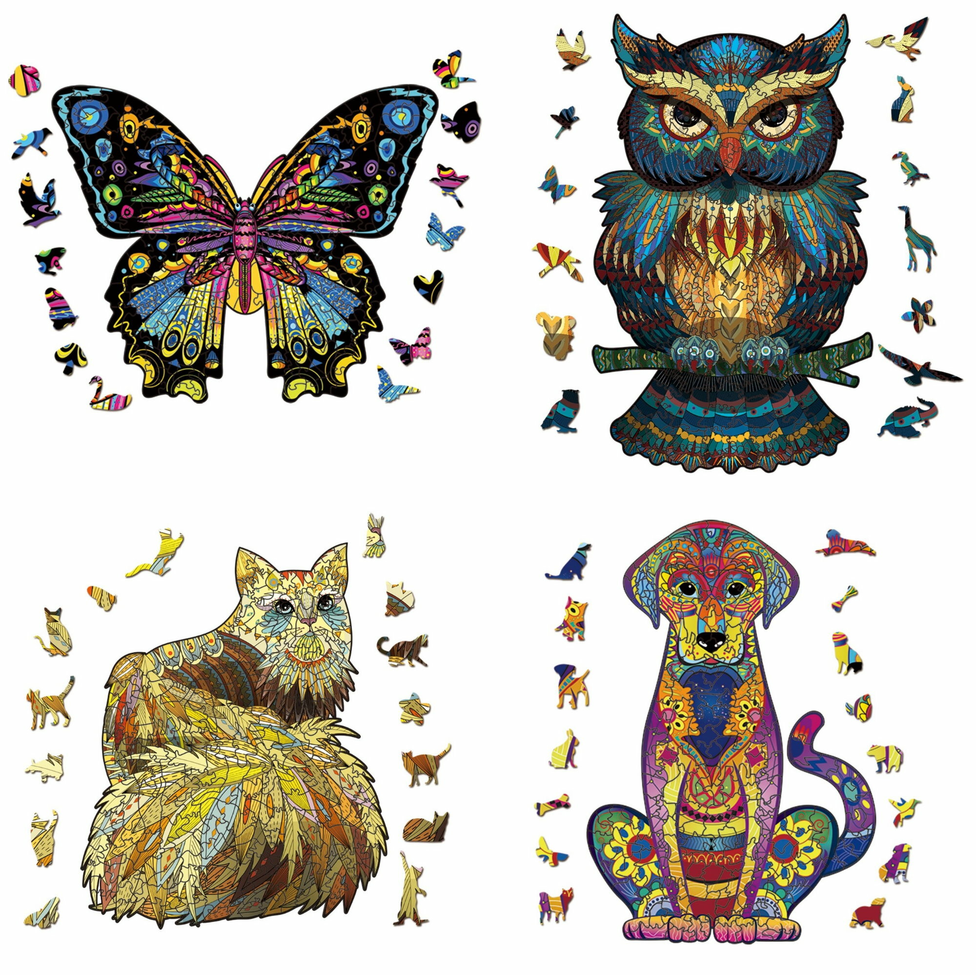 超燒腦木製不規則動物藝術砌圖禮盒 puzzle