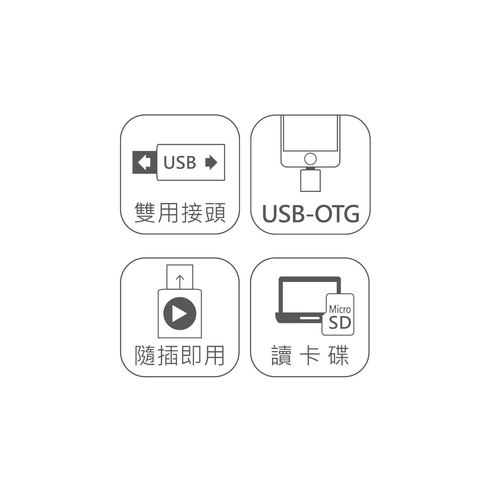DAO202 MicroUSB 隱藏型雙頭 OTG讀卡碟