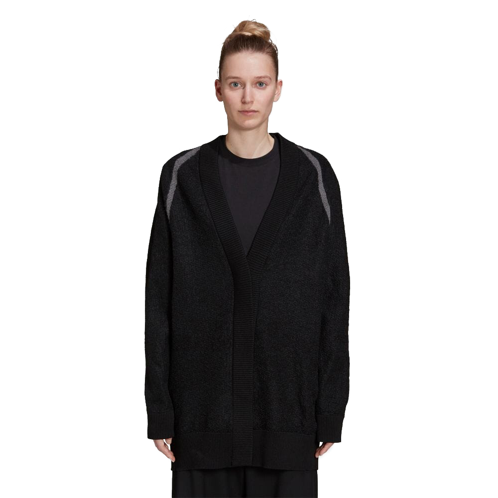 【 Y-3 W CL SH KNT CDG 頂級針織V領鈕扣外套 - 黑 】