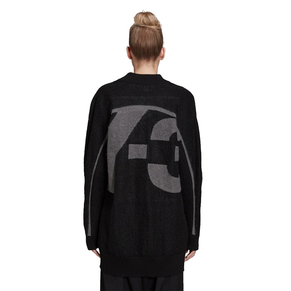 【 Y-3 W CL SH KNT CDG 頂級針織V領鈕扣外套 - 黑 】