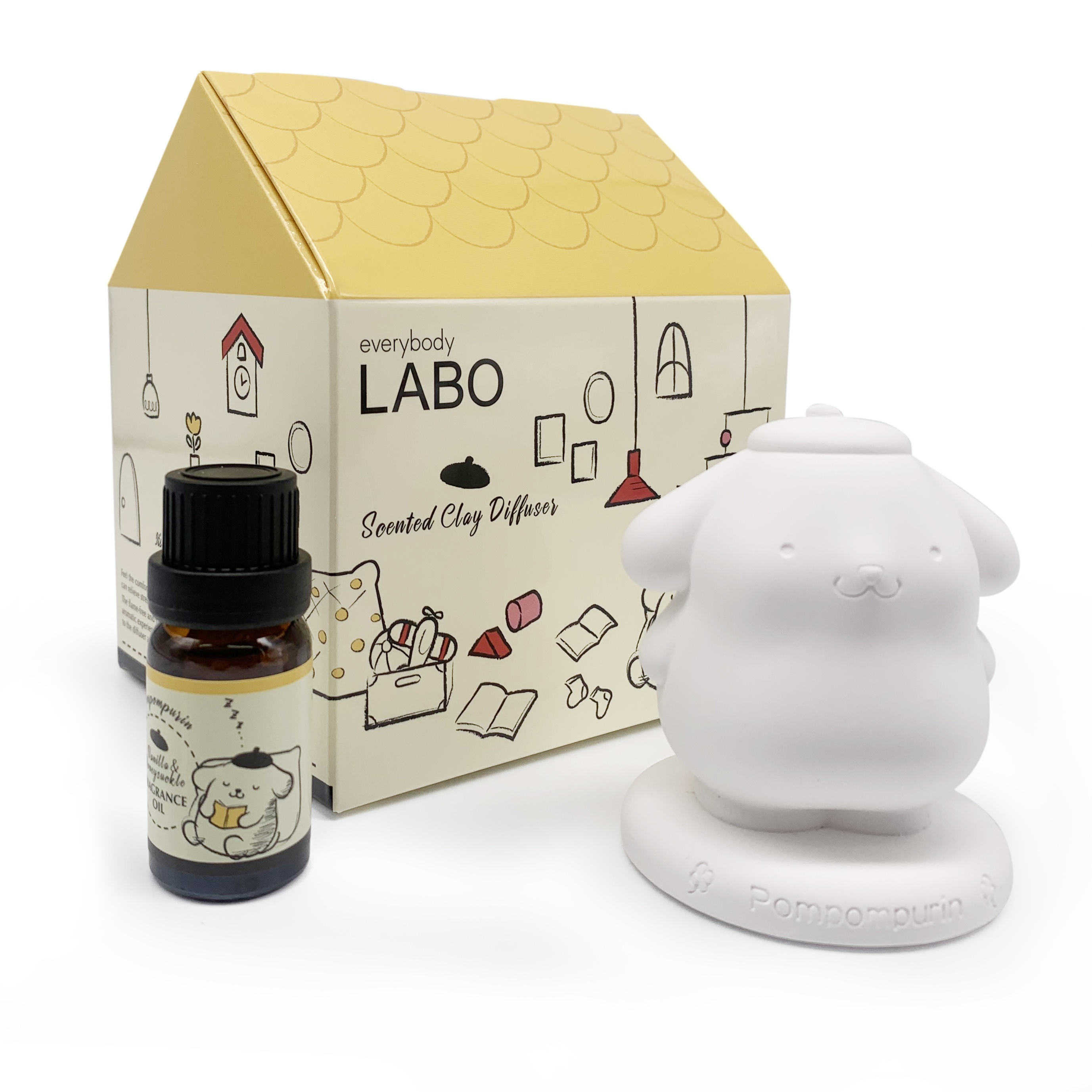 SANRIO characters everybody LABO香薰連立體Pompompurin（布甸狗）擴香石套裝