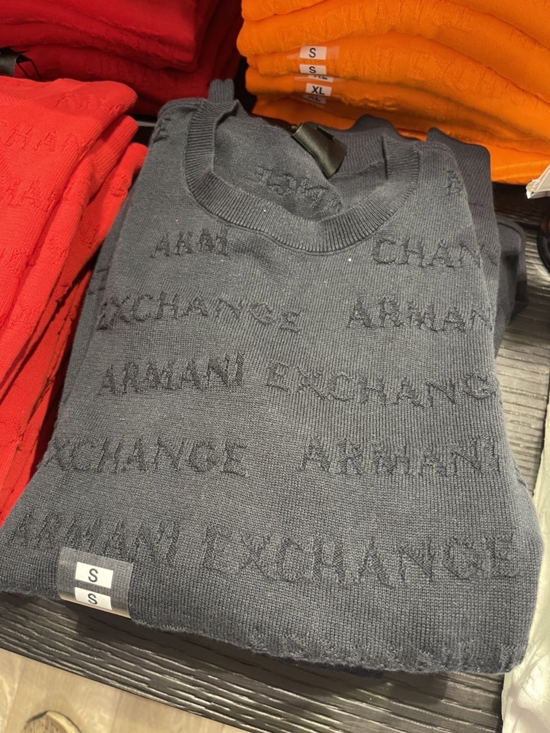 Armani Exchange AX 滿版字母 針織毛衣 長袖上衣