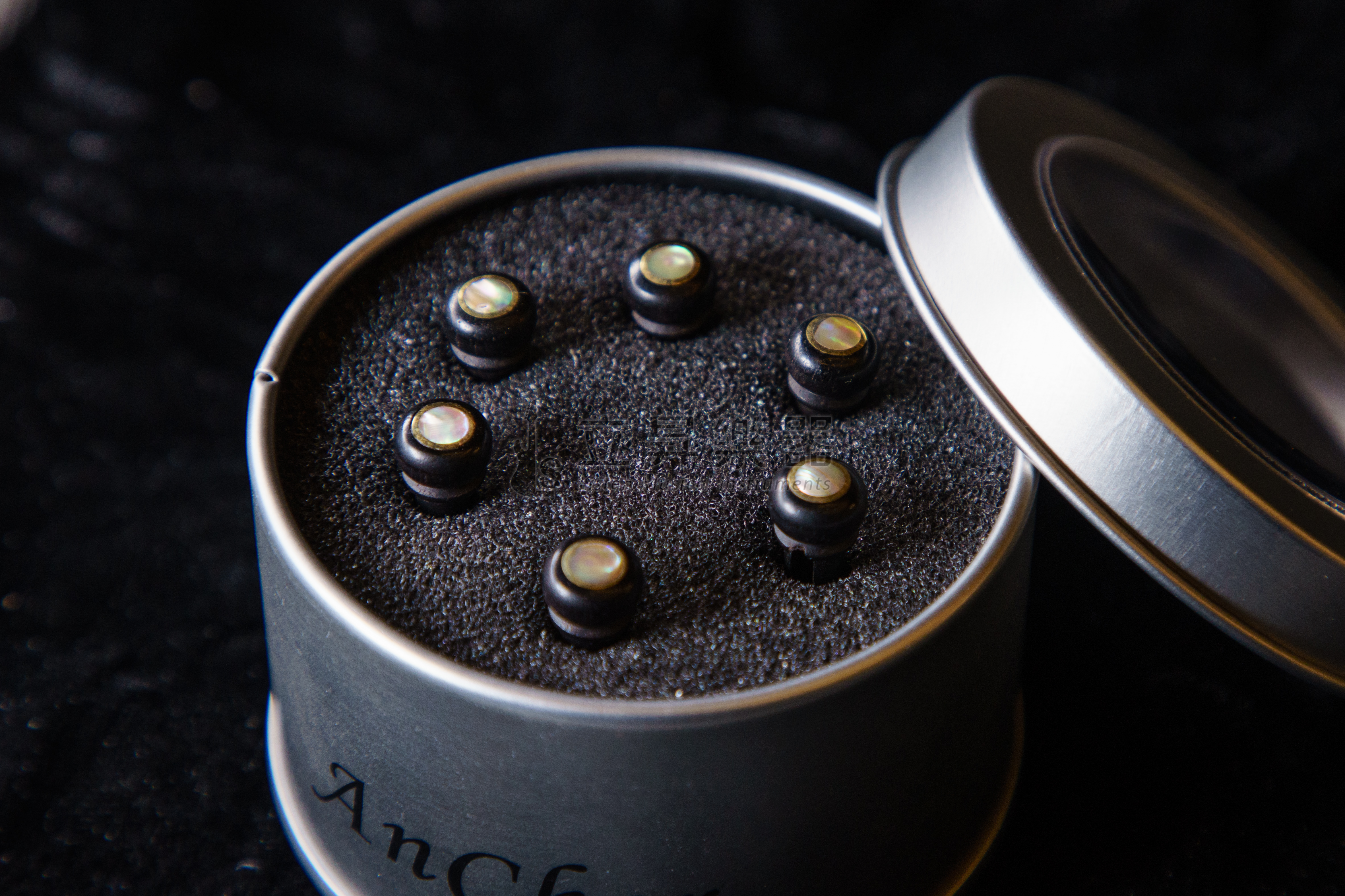 弦墨 AnCher 鑲貝 黑檀木弦釘 木吉他弦釘 六支裝