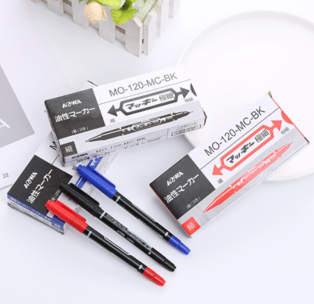 油性双头记号笔 （一套3蓝3红3黑）