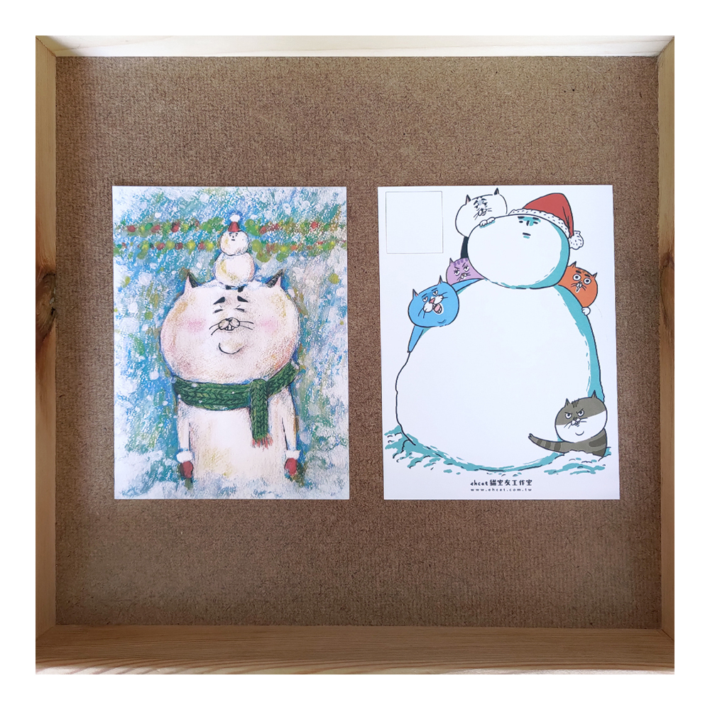 【ehcat貓室友】手繪老背少聖誕明信片