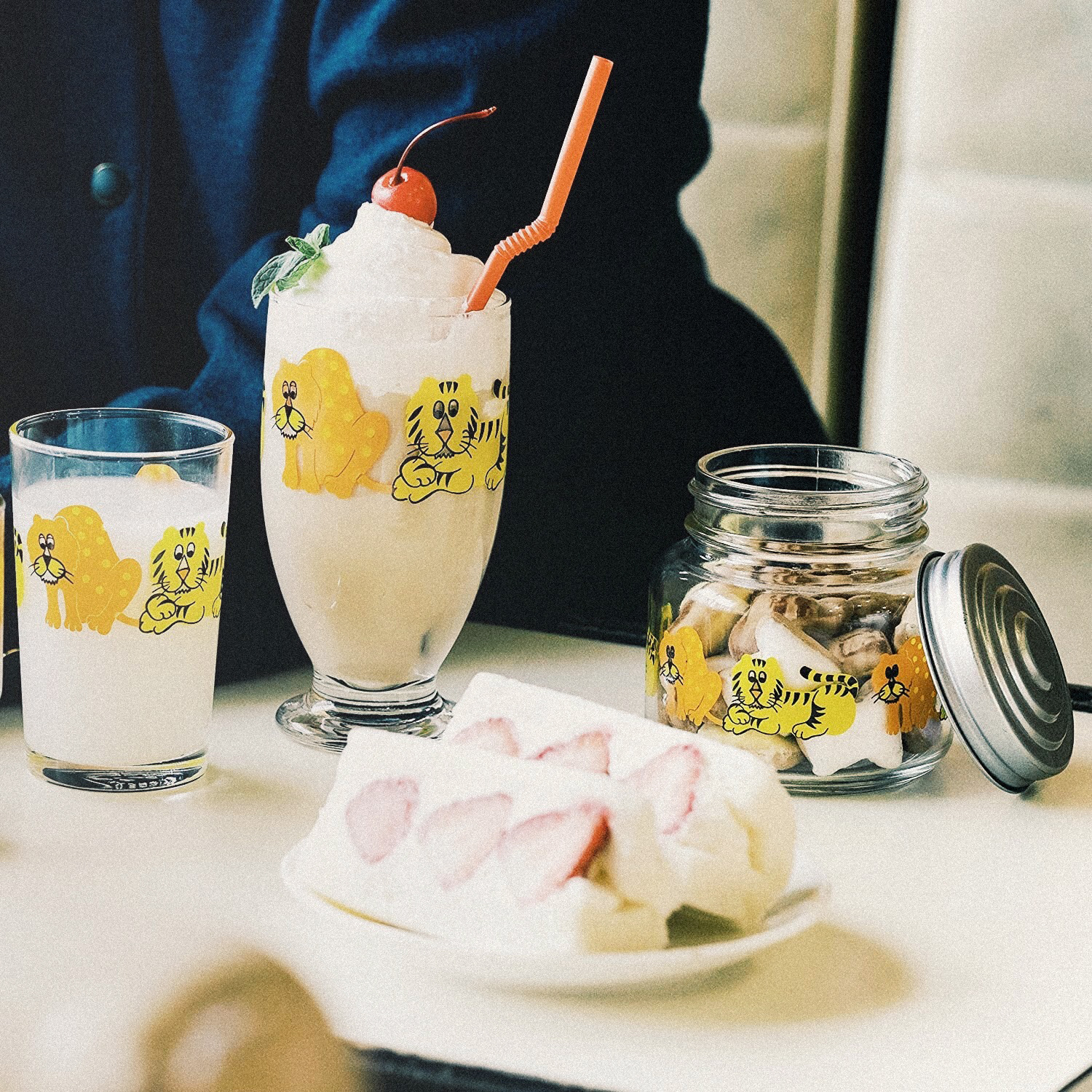 ADERIA Retro 昭和玻璃冷飲杯﹝虎與豹﹞