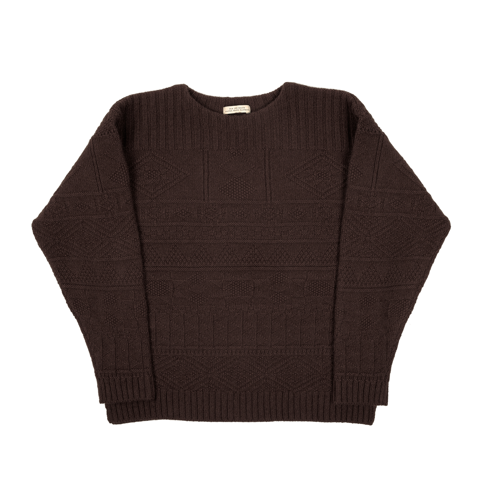 Old Joe Brand - Guernsey Boat Neck Sweater (Espresso)