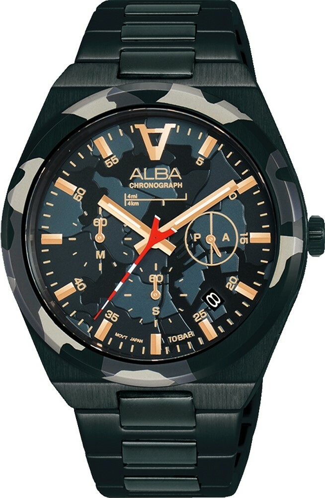 萬年鐘錶 - ALBA    東京都三眼計時男錶  AT3H79X1 / VD53-X387SD 錶徑41MM