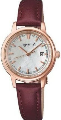 萬年鐘錶 - agnes b.    優雅時尚太陽能皮革女錶  BU9044X1 / V117-KRS0R   錶徑27MM