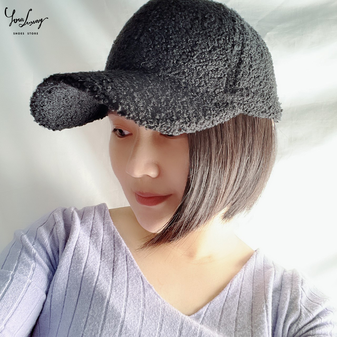 【Luxury】韓國自訂款 現貨 限時優惠 QQ毛 洋羔毛 帽子 毛帽 老帽 黑白兩色 泰迪毛帽 熊寶寶帽
