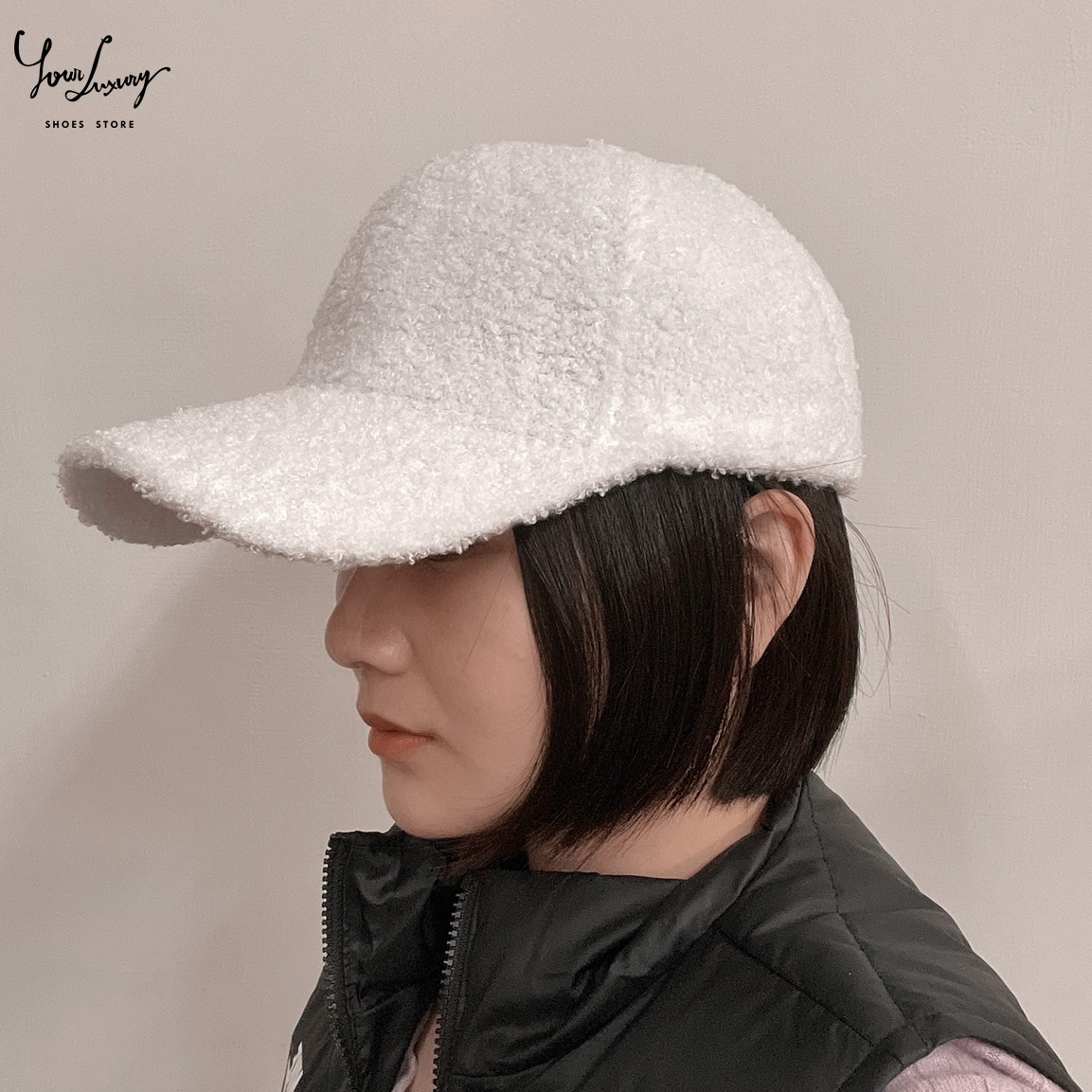 【Luxury】韓國自訂款 現貨 限時優惠 QQ毛 洋羔毛 帽子 毛帽 老帽 黑白兩色 泰迪毛帽 熊寶寶帽