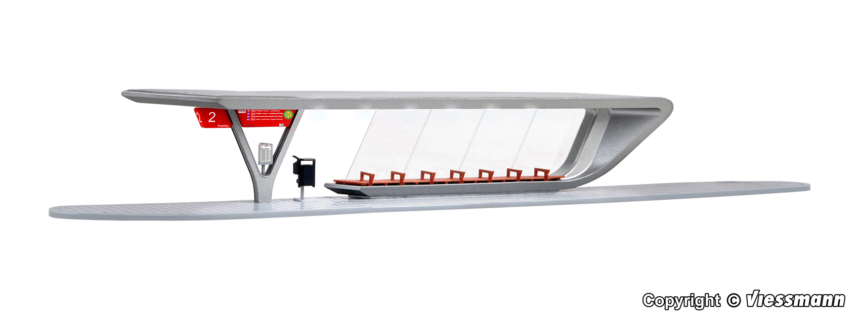 Kibri 39007 HO scale Modern bus stop with LED lighting