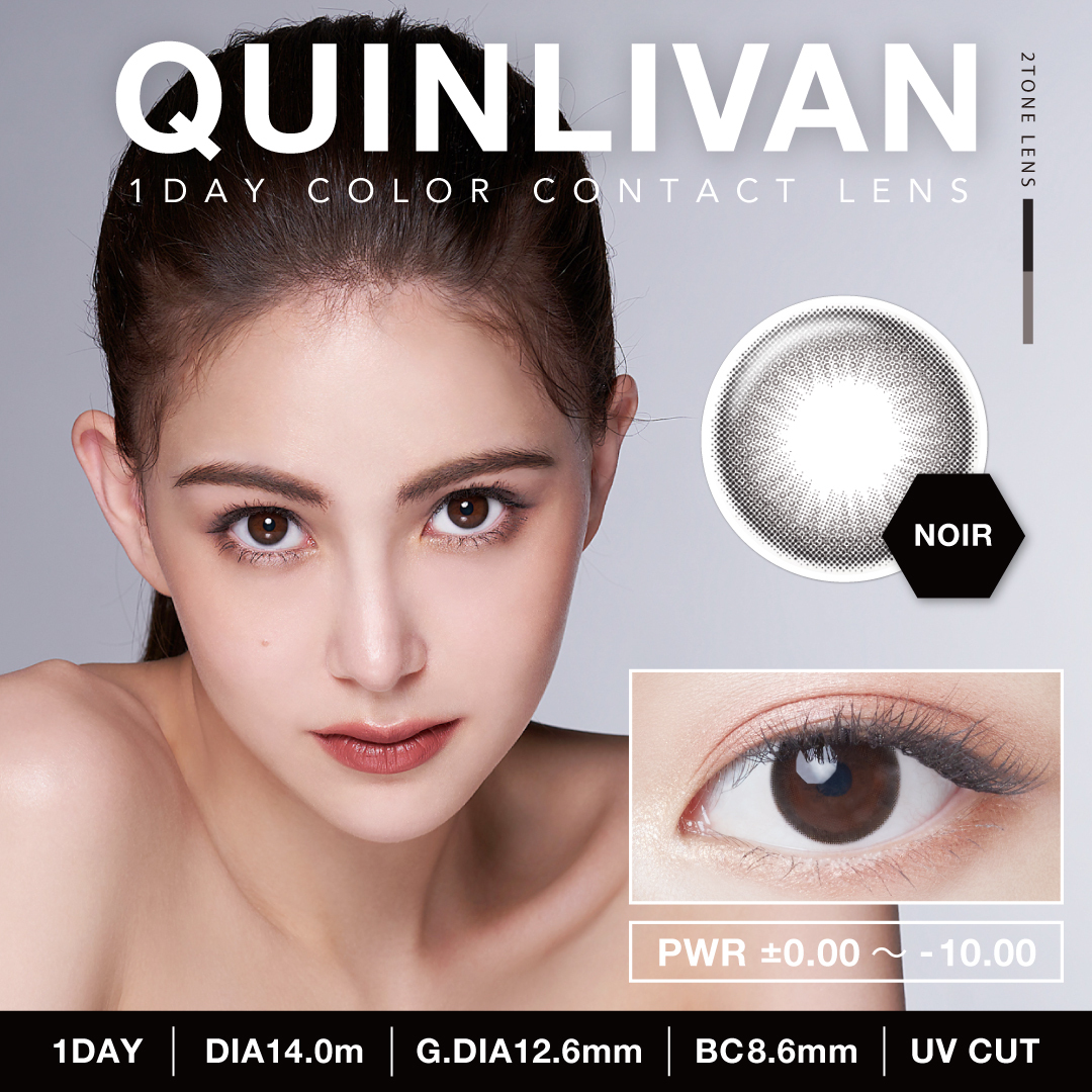 QUINLIVAN 1-DAY DISPOSABLE COSMETICS CONTACT LENS-NOIR