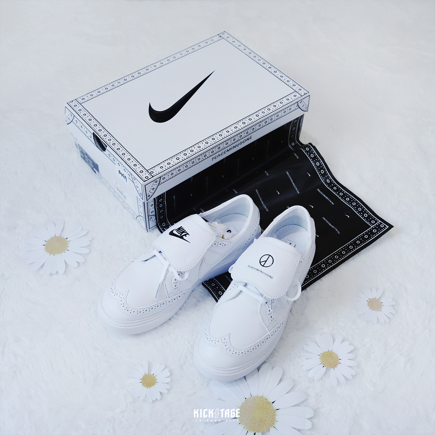 聯名款PEACEMINUSONE x Nike Kwondo 1 白色權志龍雛菊休閒鞋DH2482-100