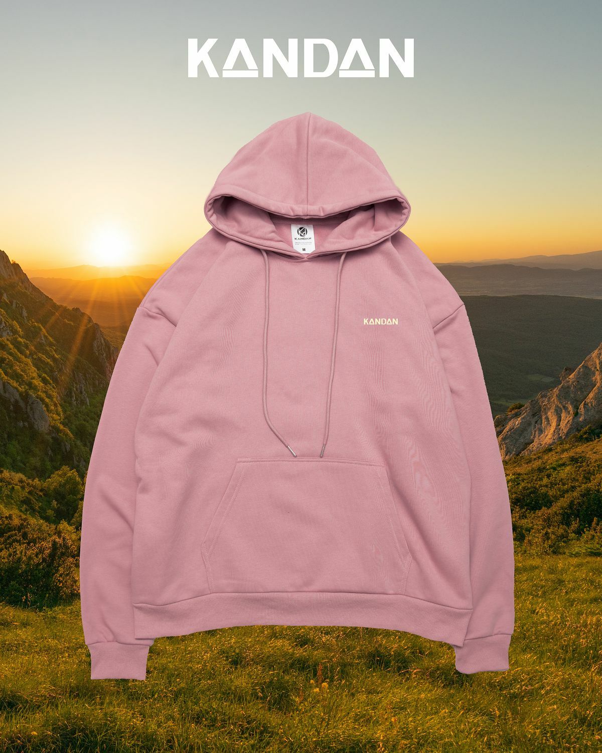 KID ® KANDAN系列 簡單帽T 桃