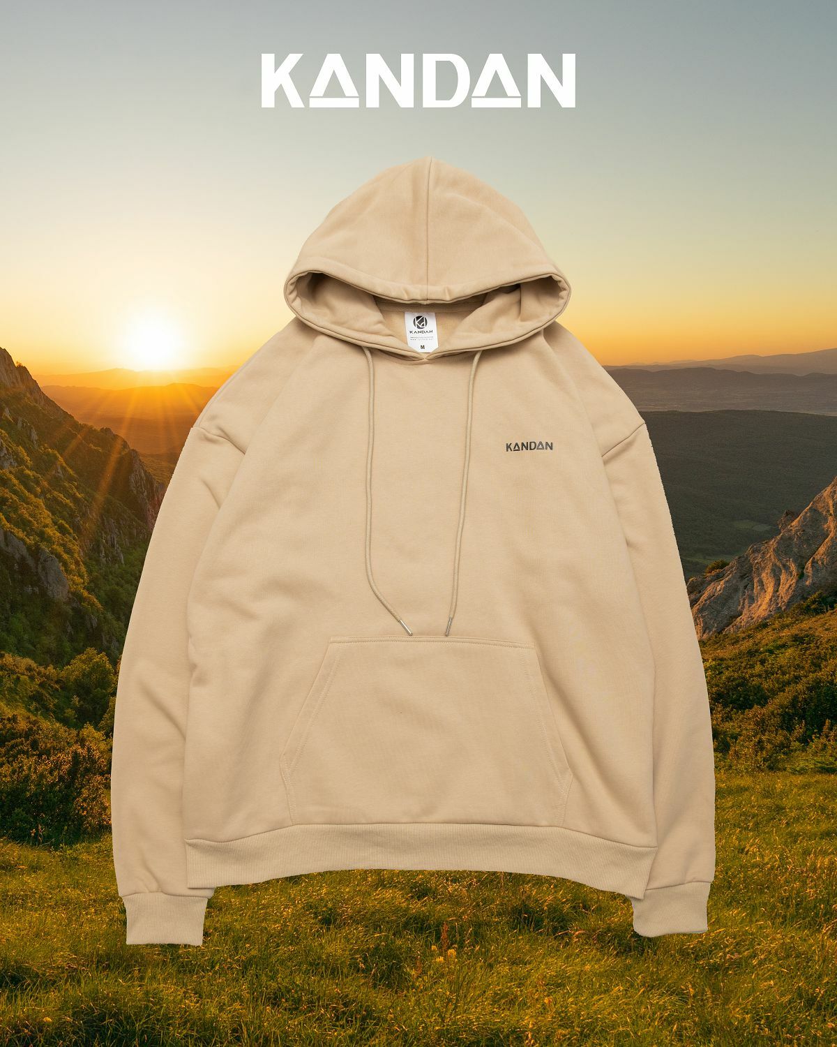 KID ® KANDAN系列 簡單帽T 卡其