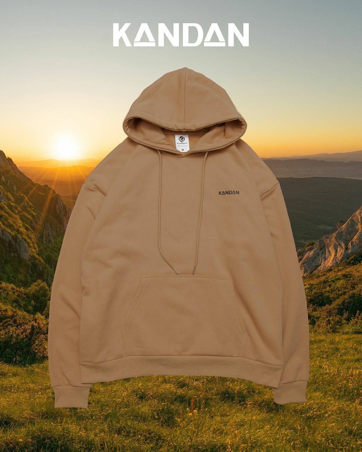 KID ® KANDAN系列 簡單帽T 奶茶