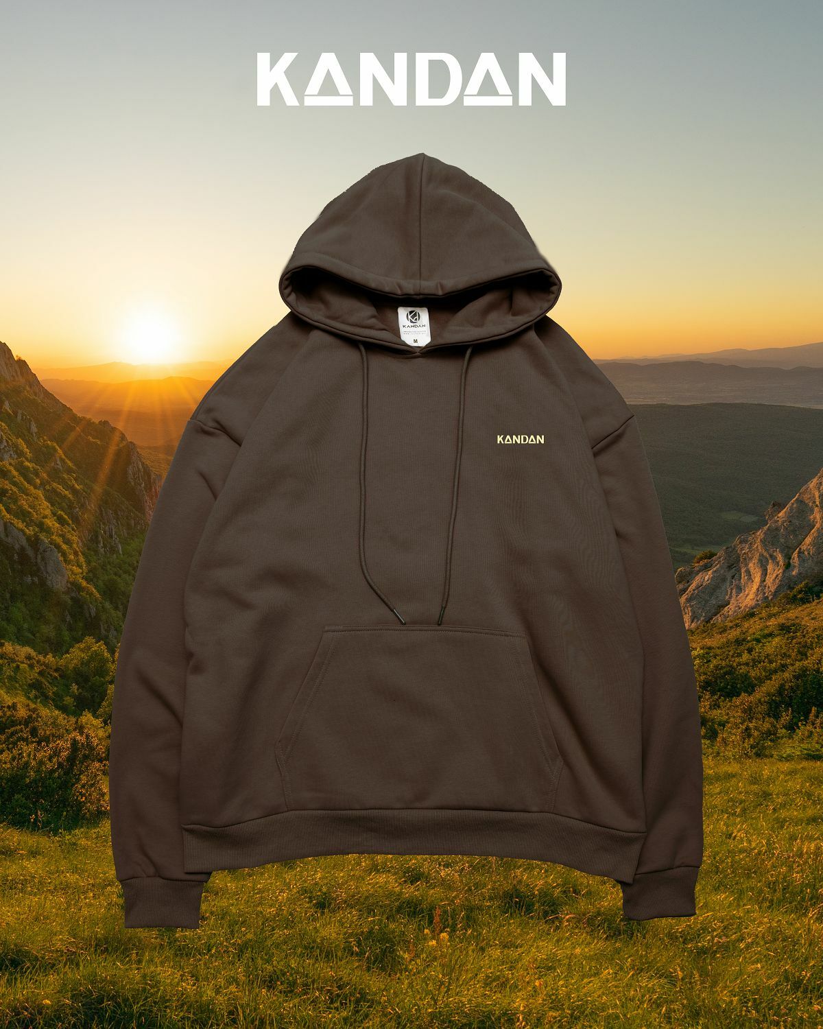 KID ® KANDAN系列 簡單帽T 咖啡