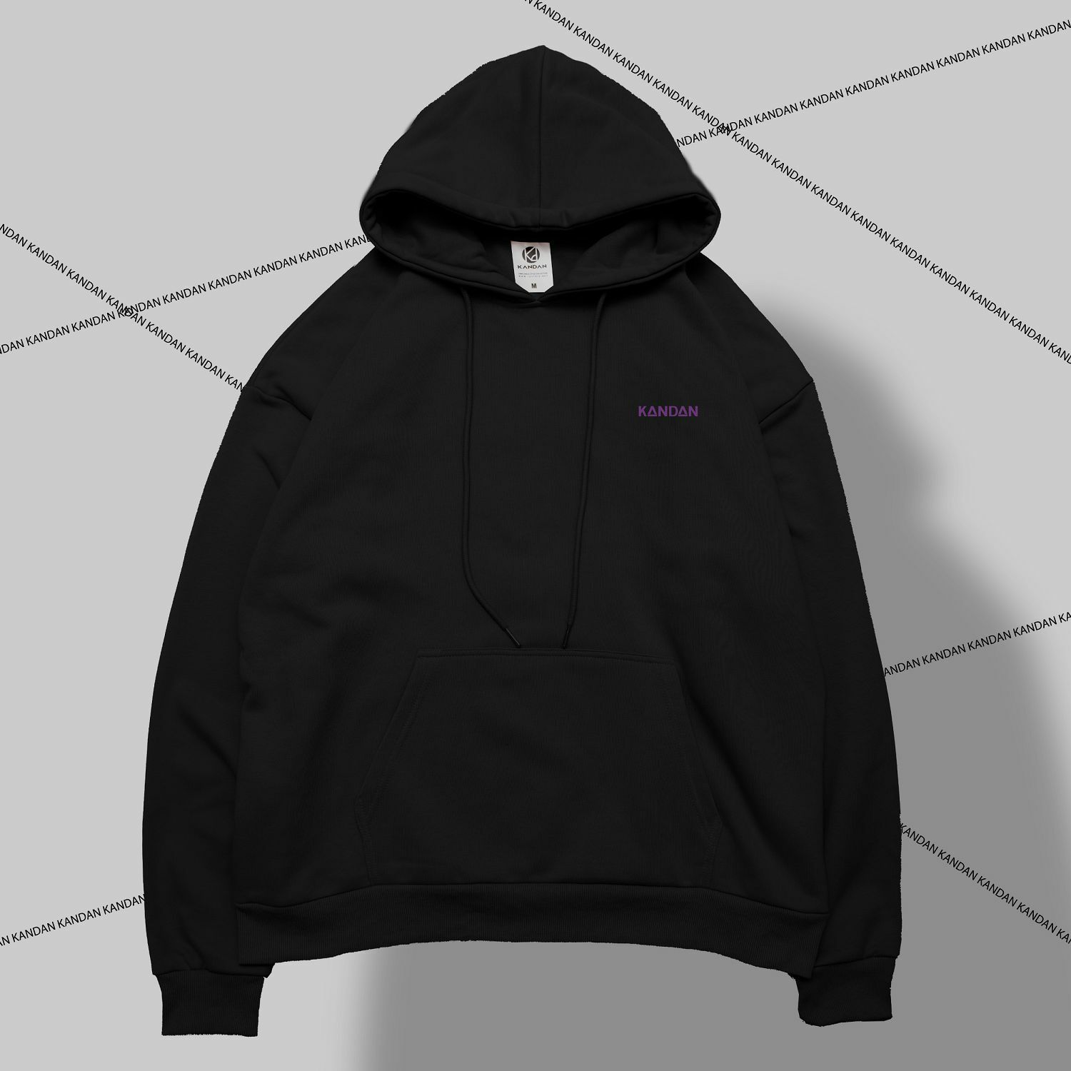 KID ® KANDAN系列 簡單帽T 黑